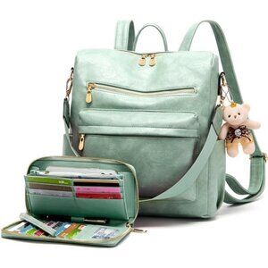 Women Backpack Multipurpose Set 2pcs Green